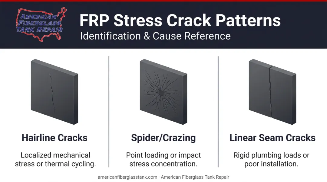 Three FRP tank stress crack patterns causes and visual identification guide