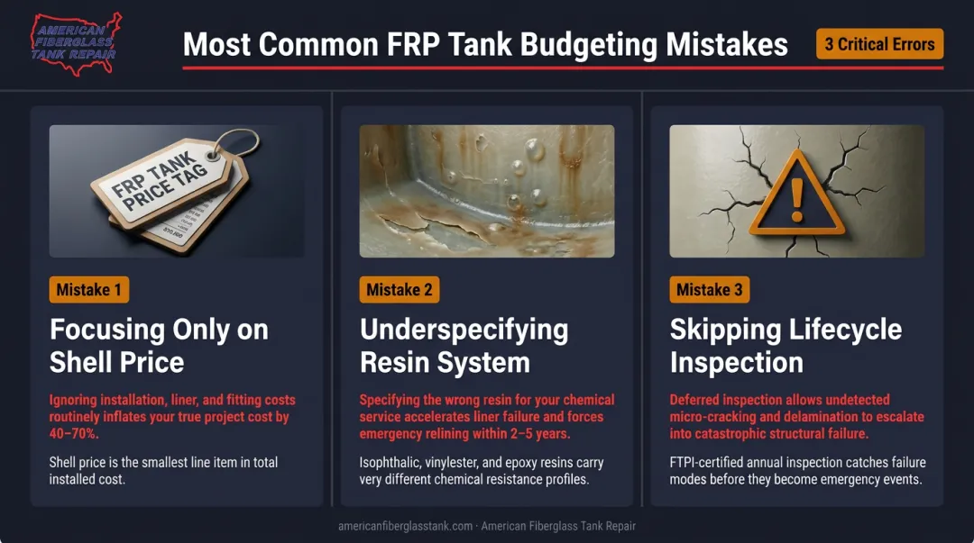 Three most common FRP chemical tank budgeting mistakes and how to avoid them