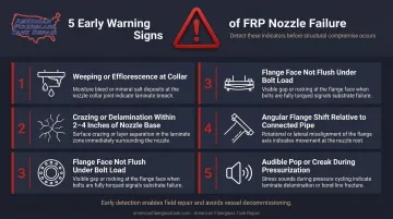 Five early warning signs of FRP tank nozzle failure before through-wall leakage