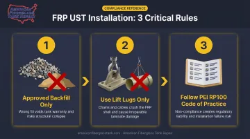 Three critical fiberglass UST installation steps to prevent structural failure