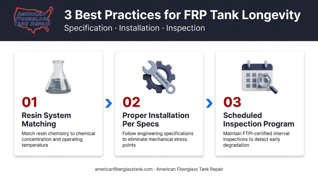 Three best practices for maximizing FRP chemical storage tank service life