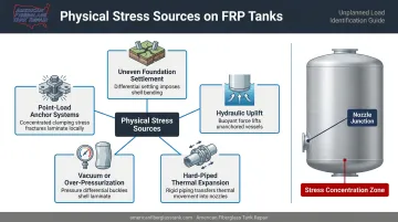 Five sources of unplanned physical stress in FRP tanks causing premature failure