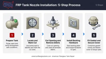 5-step fuel tank inspection port installation process flow diagram