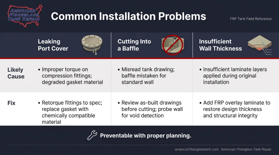 Three common fuel tank inspection port installation failure types causes and fixes
