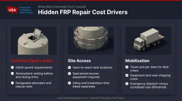 Three hidden FRP tank repair cost factors confined space mobilization and site access