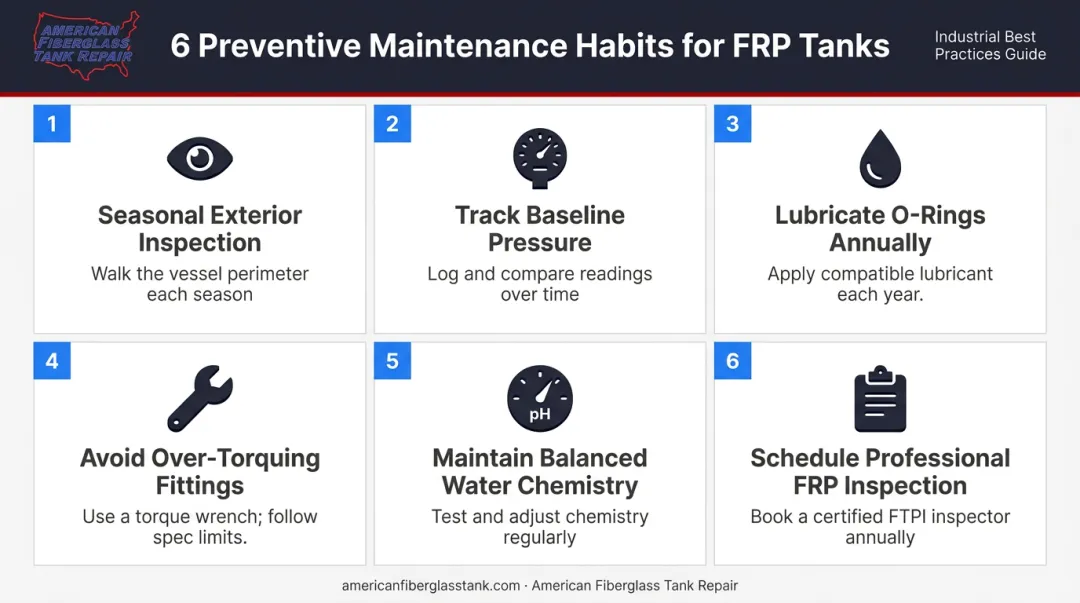 Six preventive maintenance habits to protect fiberglass pool filter tank longevity