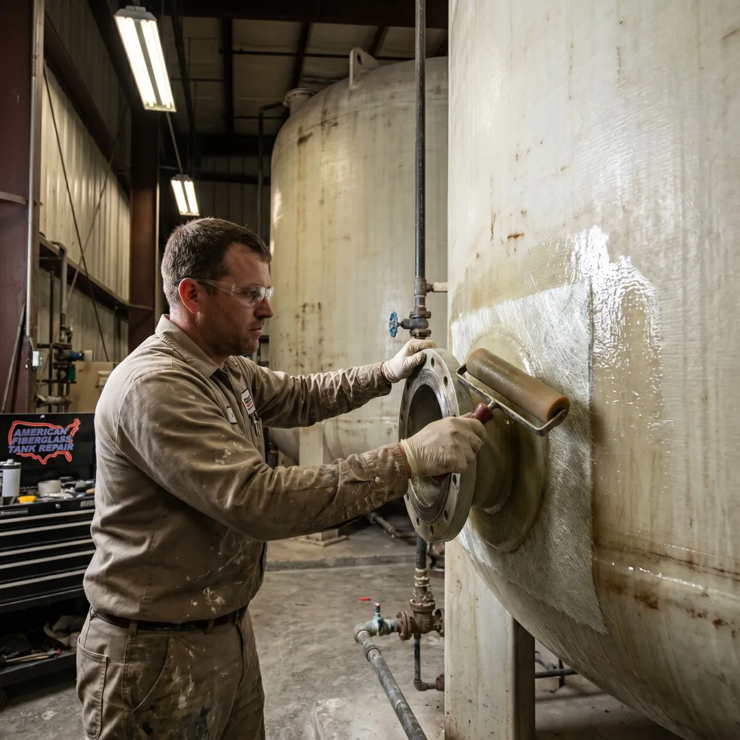 Fiberglass Tank Nozzle Repair
