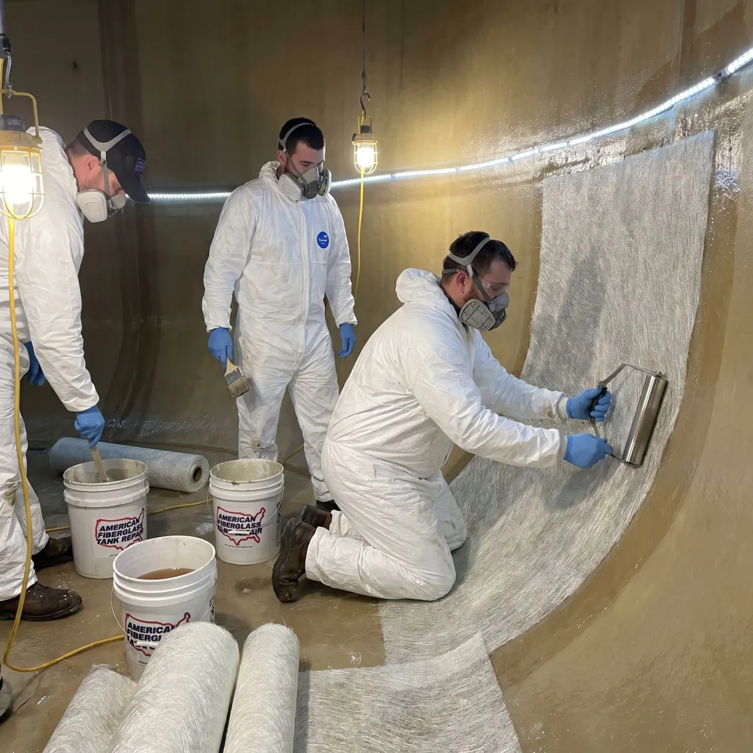 Fiberglass tank relining process