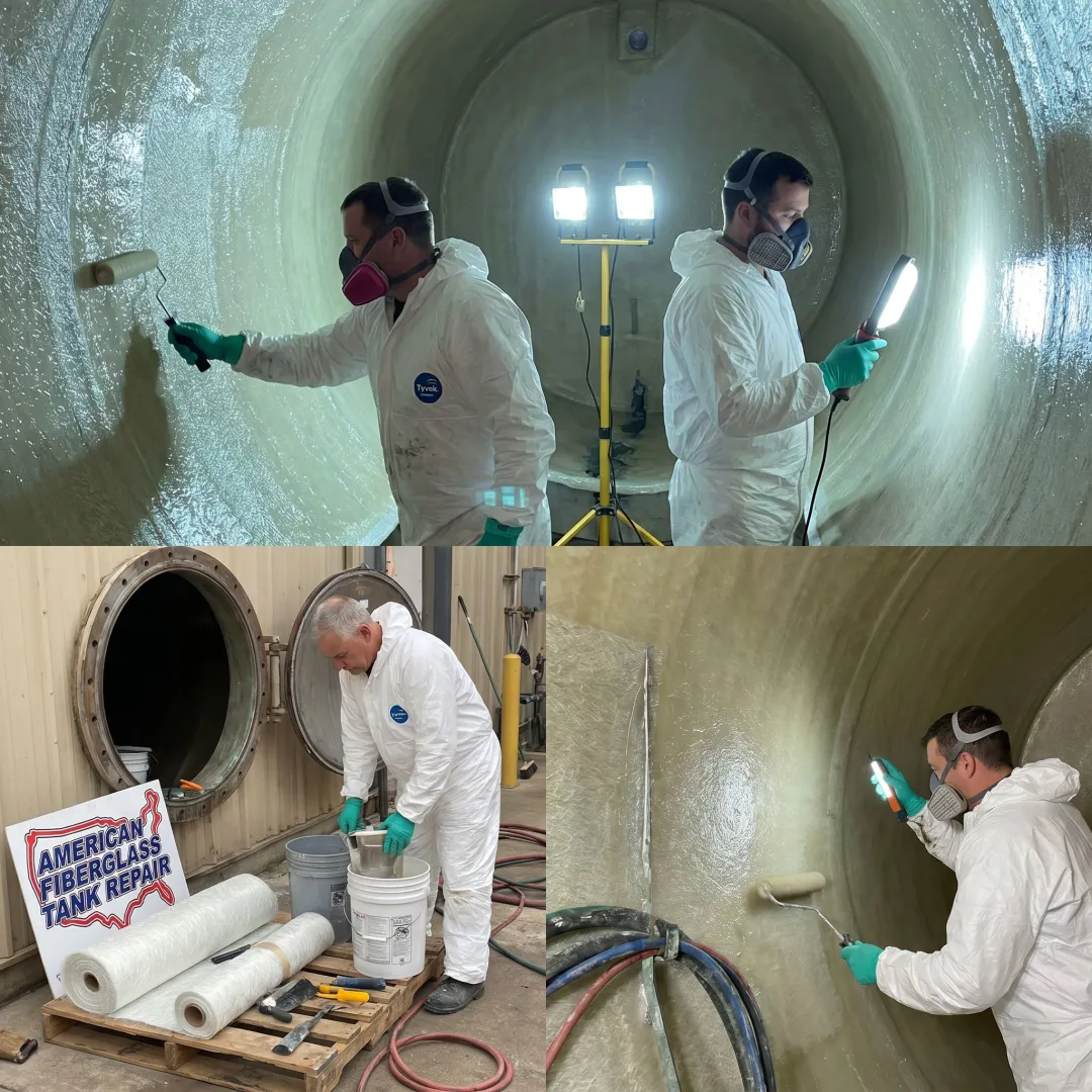 FRP tank inspection and relining process