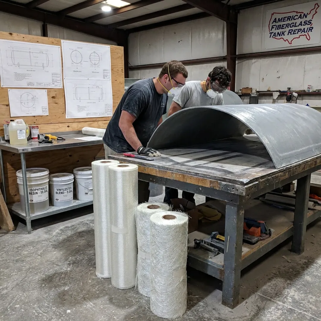Custom FRP tank fabrication process