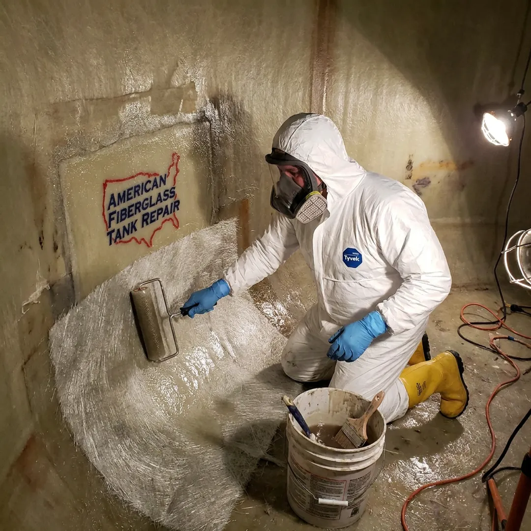 FRP tank repair and relining work