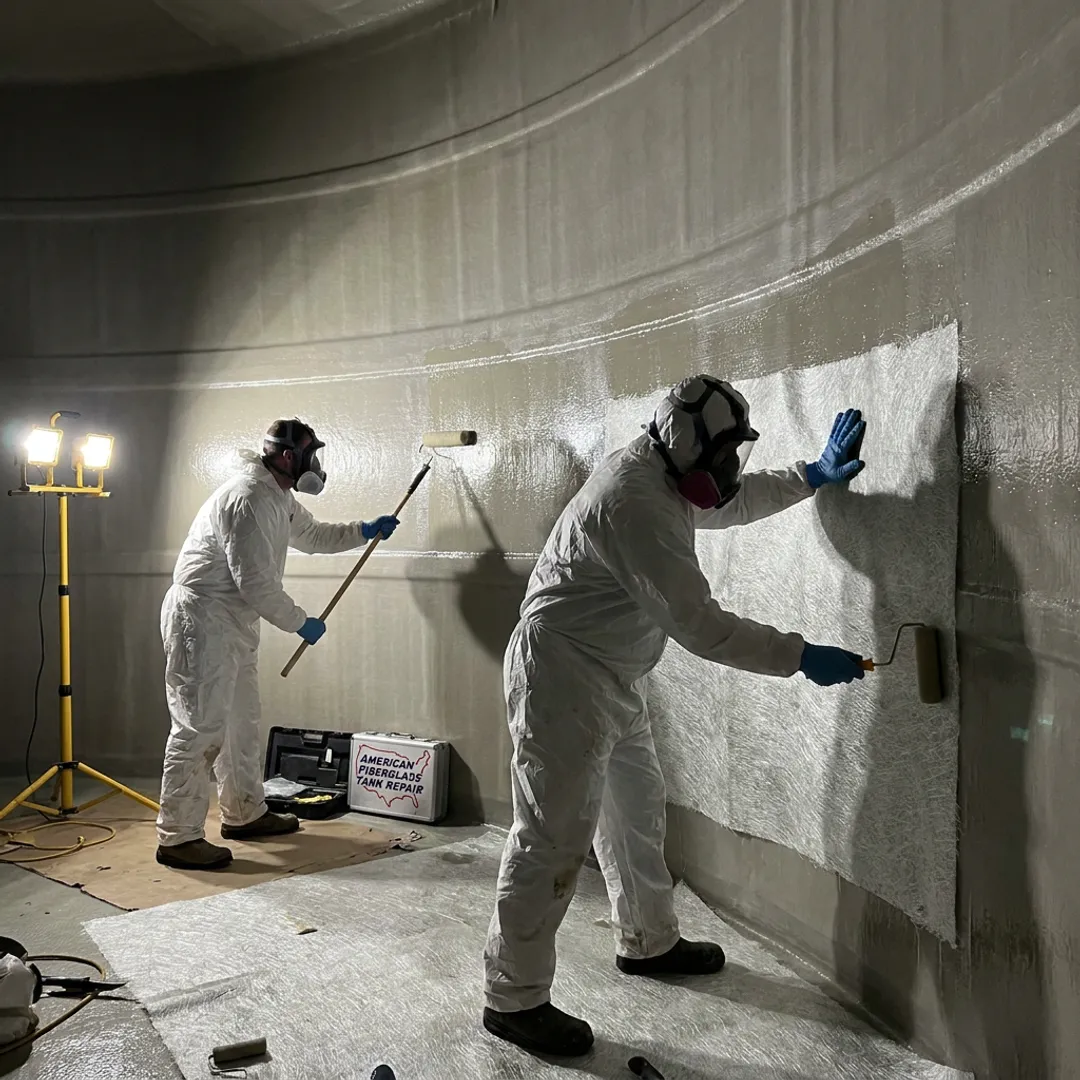 Fiberglass tank repair process
