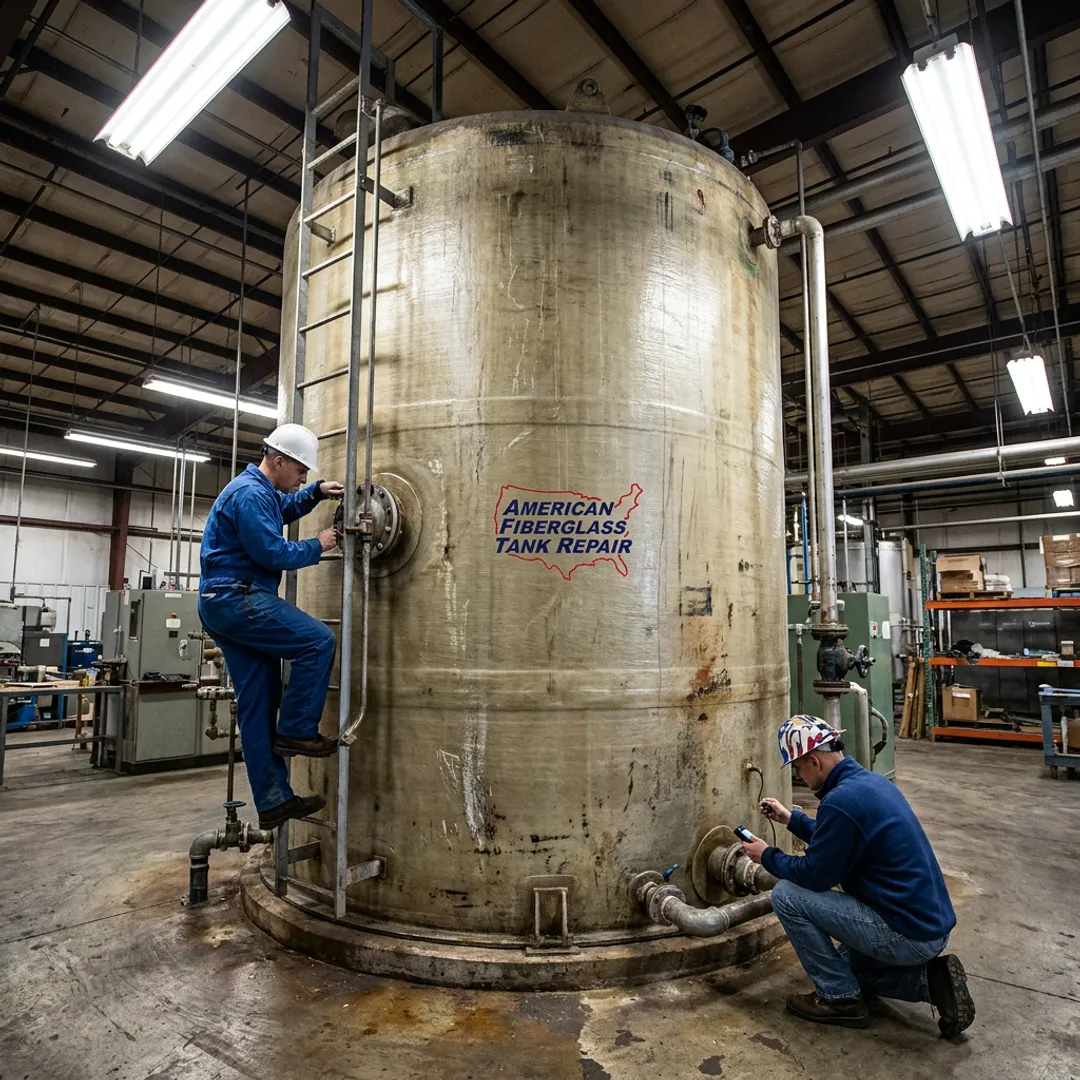 Cylindrical Fiberglass Tank for Water and Chemical Storage