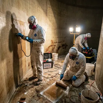 FRP tank lining inspection and repair process