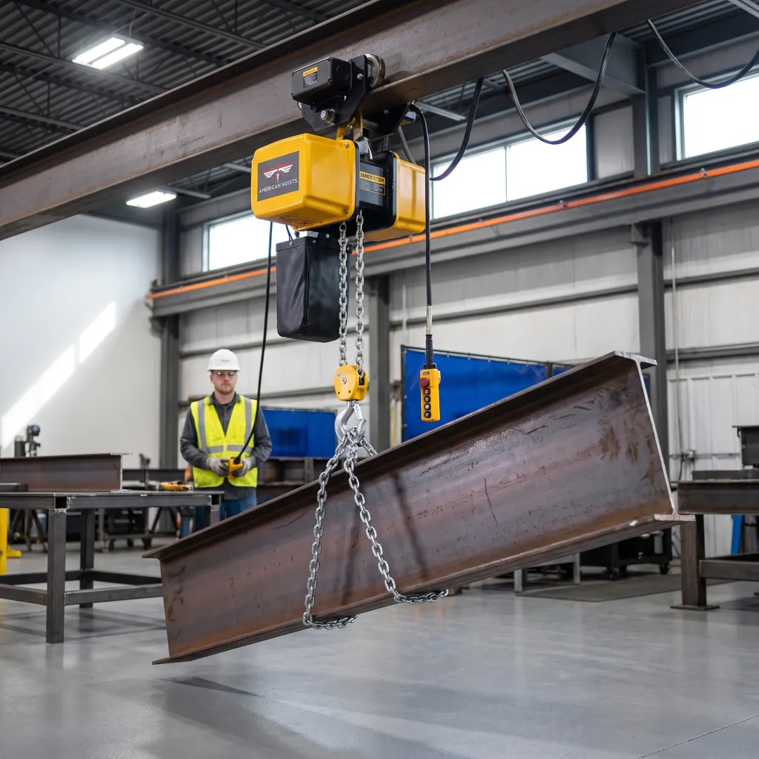 Chain Hoist in a Fabrication Shop