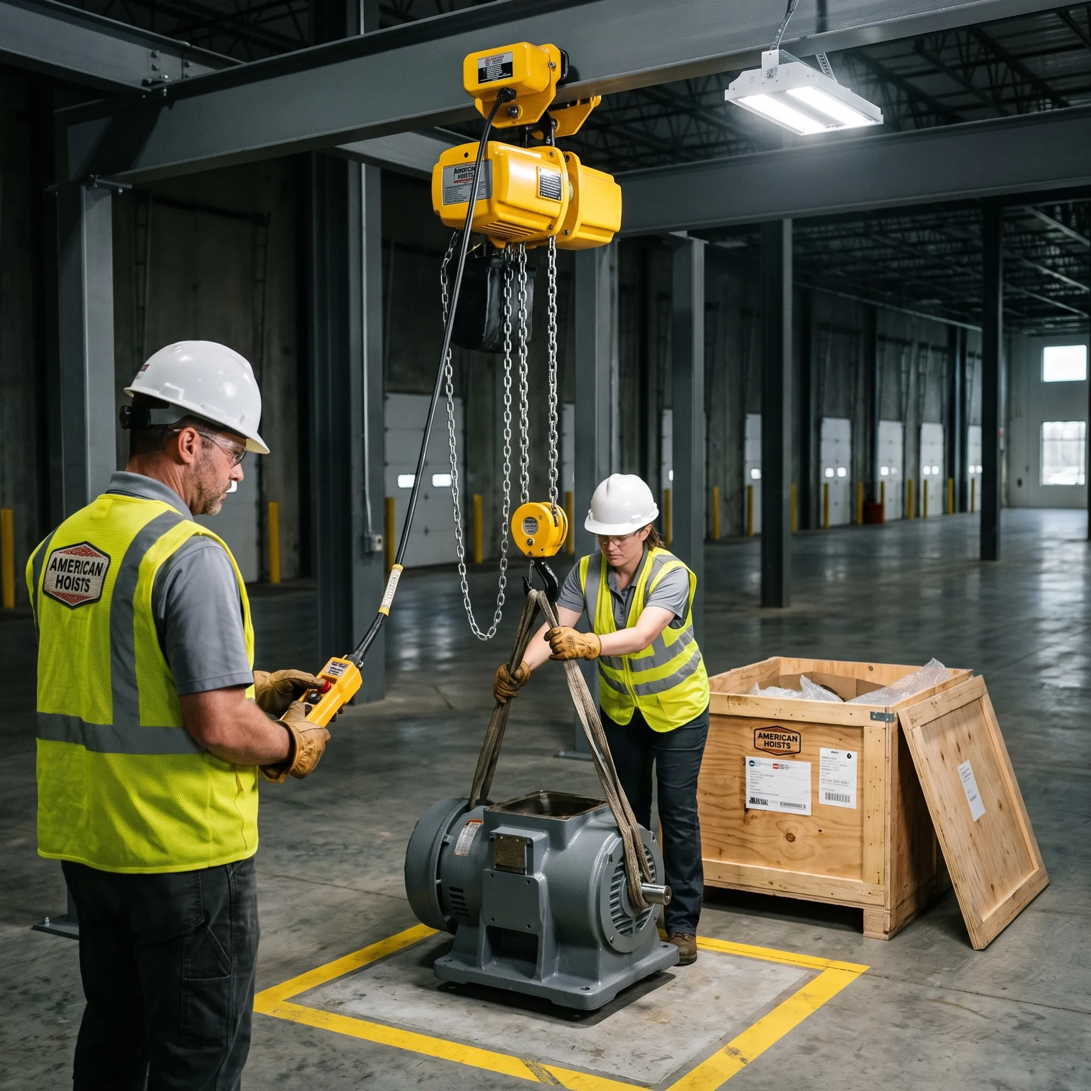 Heavy Machinery Installation chain hoist