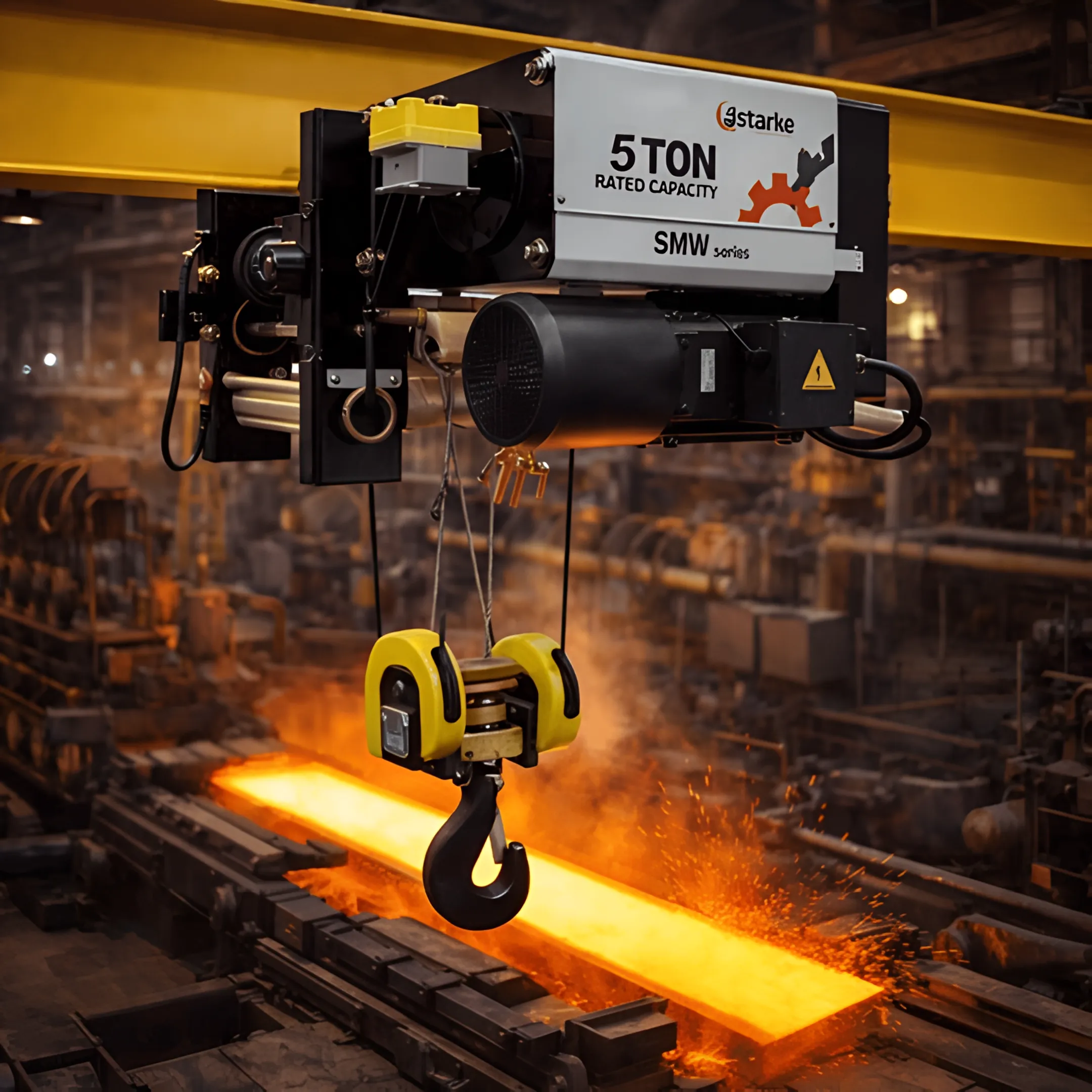 Starke SMW 5 Ton Electric Wire Rope Hoist - 3 Phase - 20ft Lift
