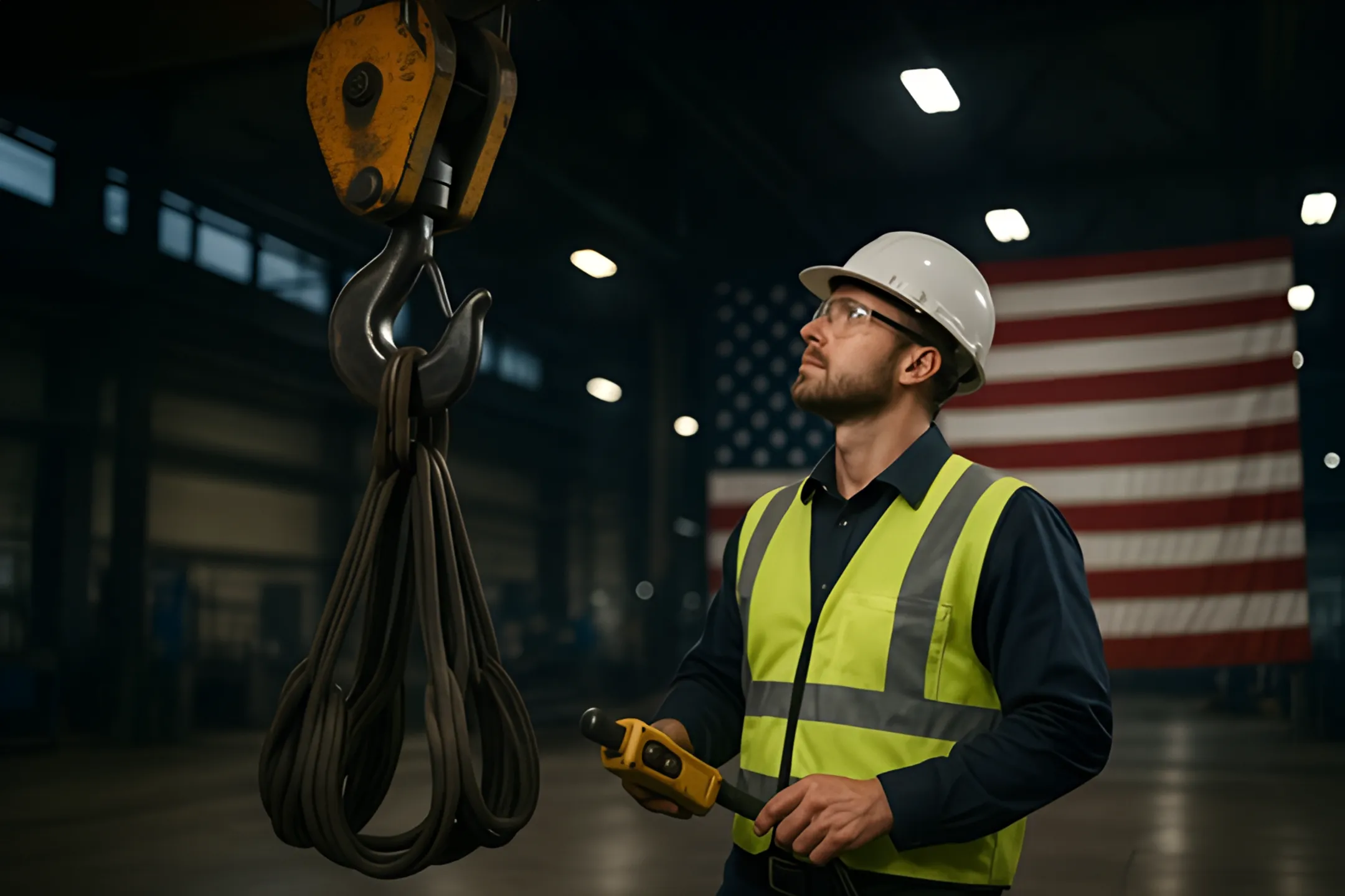 Crane used by a rigging service team