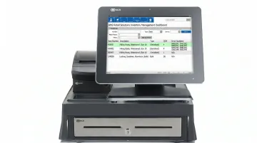 AMS Retail Solutions NCR Voyix Counterpoint POS interface displaying hunting store inventory dashboard