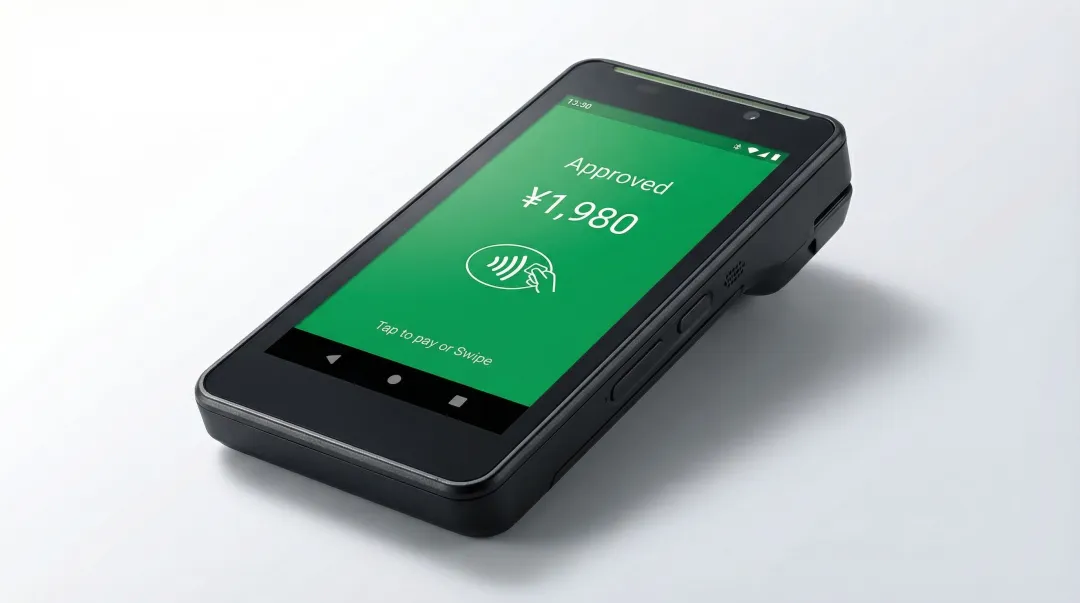 Panasonic Android handheld POS terminal mobile payment device close-up