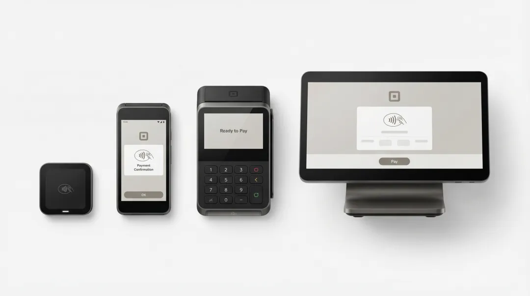 Square POS hardware range including reader terminal handheld and register devices