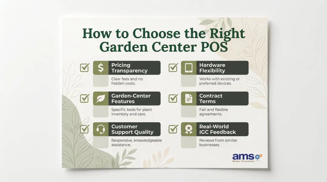 Six criteria checklist for evaluating and choosing a garden center POS system