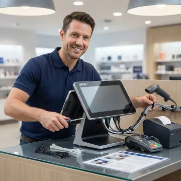 POS hardware installation process at a retail store