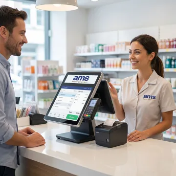Retail point of sale system on a store counter in Minnesota