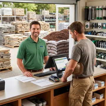 Landscape supply store POS system at checkout