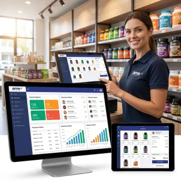 Supplement retail POS dashboard and inventory tools