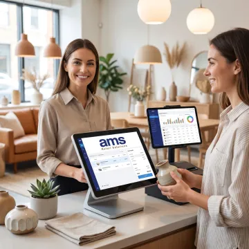 Home decor store POS system at checkout