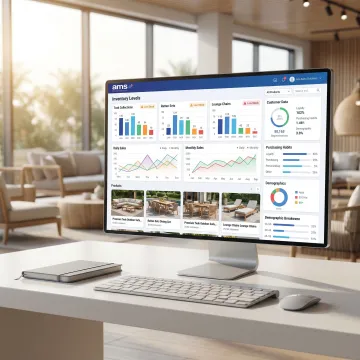 Retail software dashboard for outdoor living store