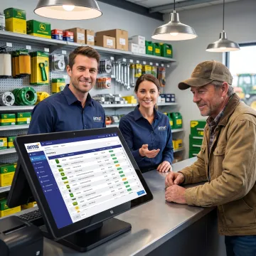 Farm equipment dealer POS software dashboard