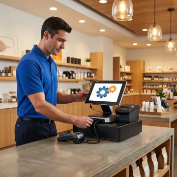 POS system installation and setup process at a retail store