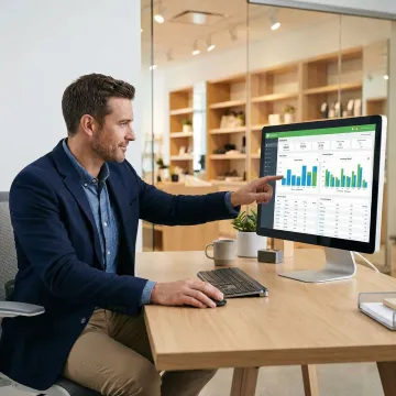 NCR Counterpoint POS software dashboard on a retail store computer
