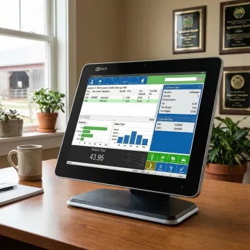 NCR Counterpoint POS software dashboard showing retail inventory and sales reports