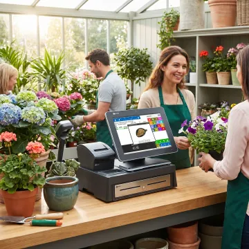 Garden center POS software at checkout