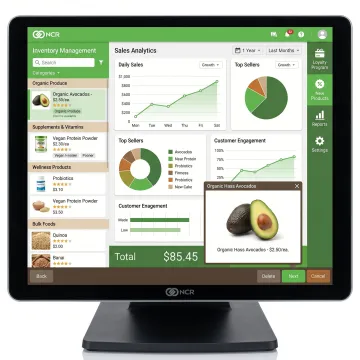 Retail software dashboard for health food store