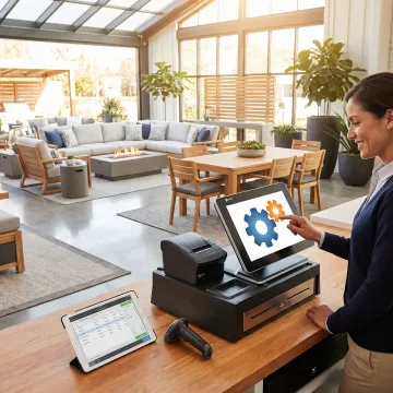 Outdoor living store POS software in use