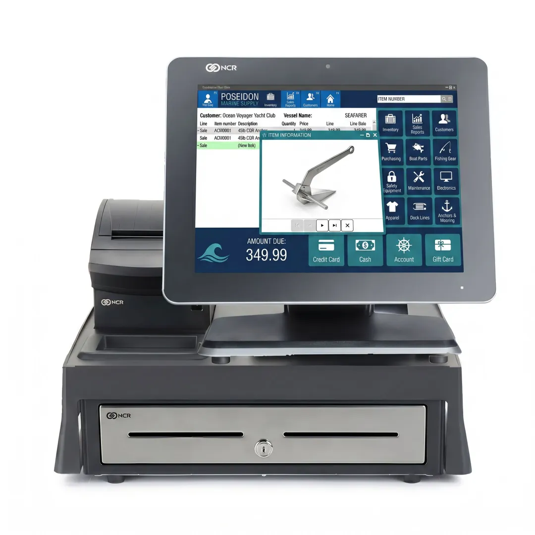 Retail software dashboard for marine supply store