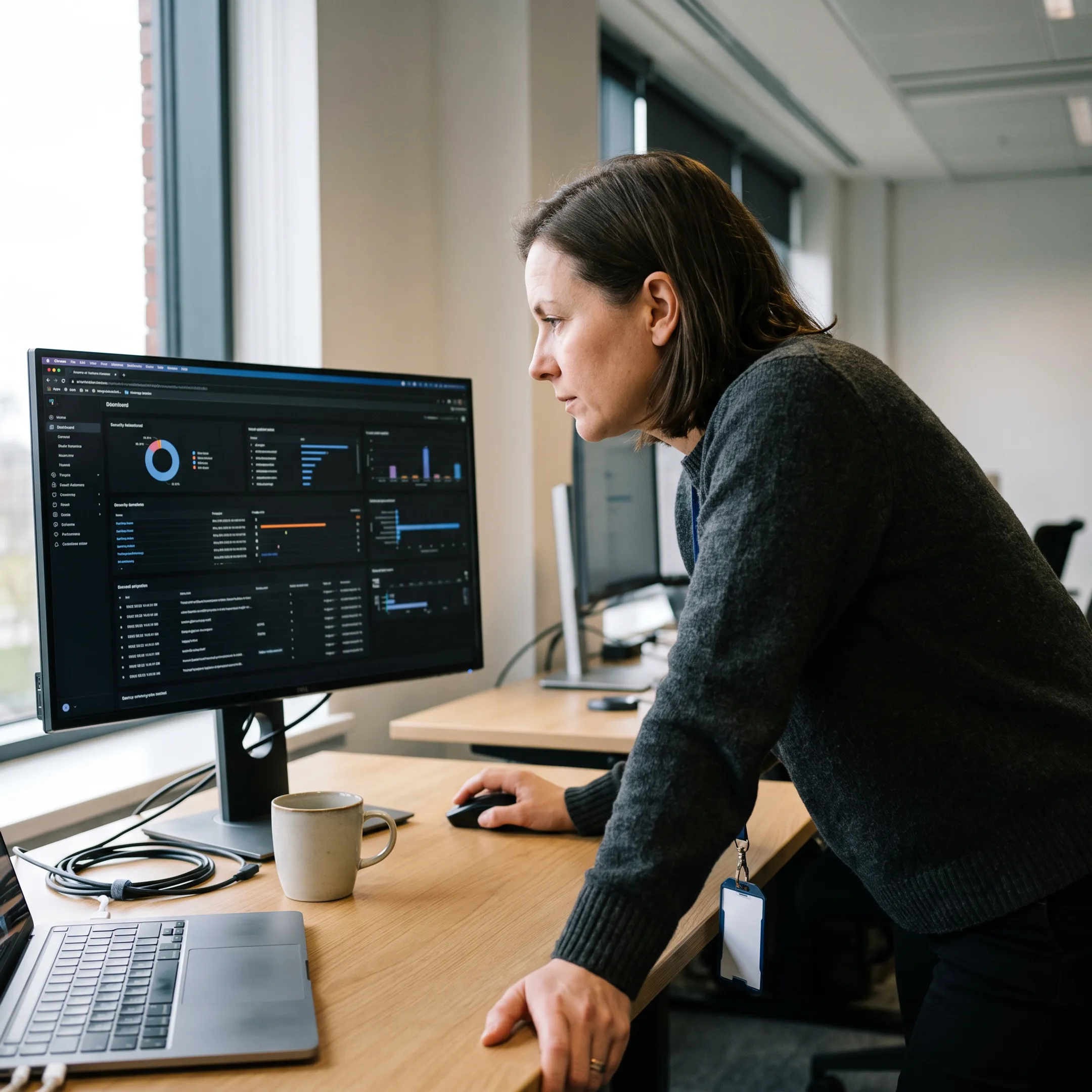 Cybersecurity analyst reviewing integrated risk and vulnerability intelligence