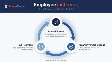 Continuous employee listening program cycle annual pulse and ad hoc survey rhythm
