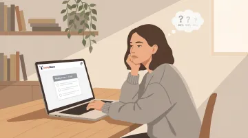 Remote employee feeling disengaged at laptop after unanswered survey feedback ignored by management