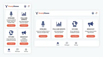 AnonyMoose anonymous feedback platform showing four active listening channel features