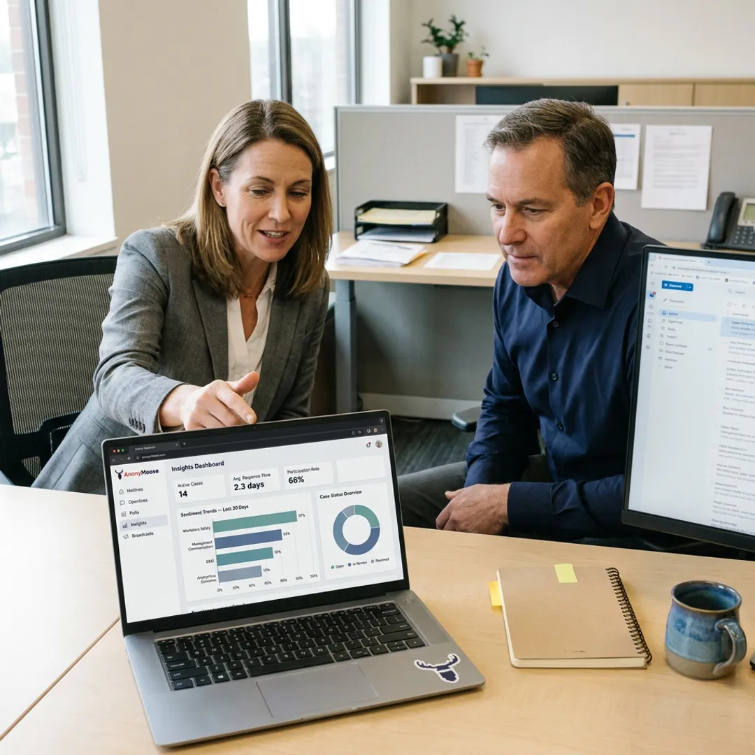 HR team managing anonymous hotline cases