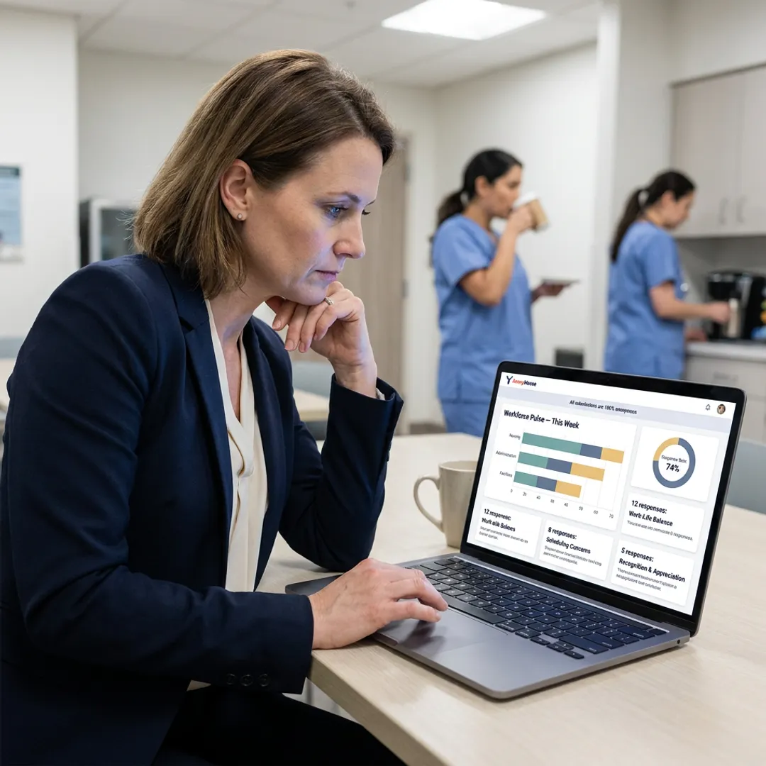 Healthcare workforce pulse analytics dashboard