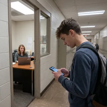 Anonymous school reporting app used on a mobile phone