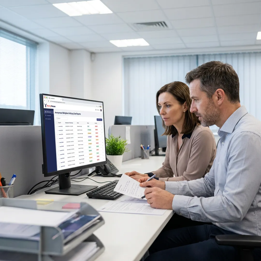 HR team reviewing anonymous workplace reports