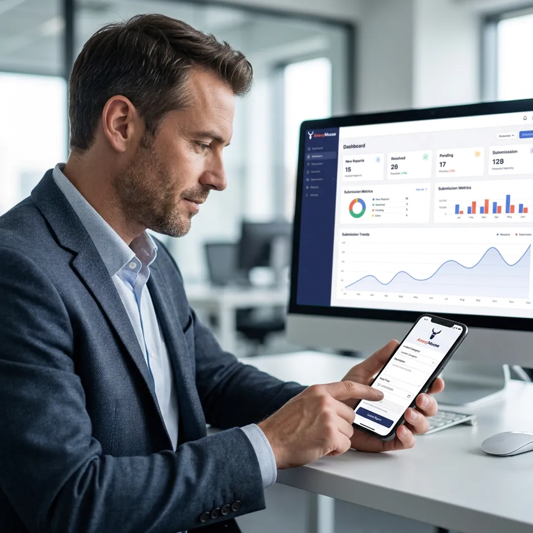 Anonymous workplace rights hotline software on a mobile app