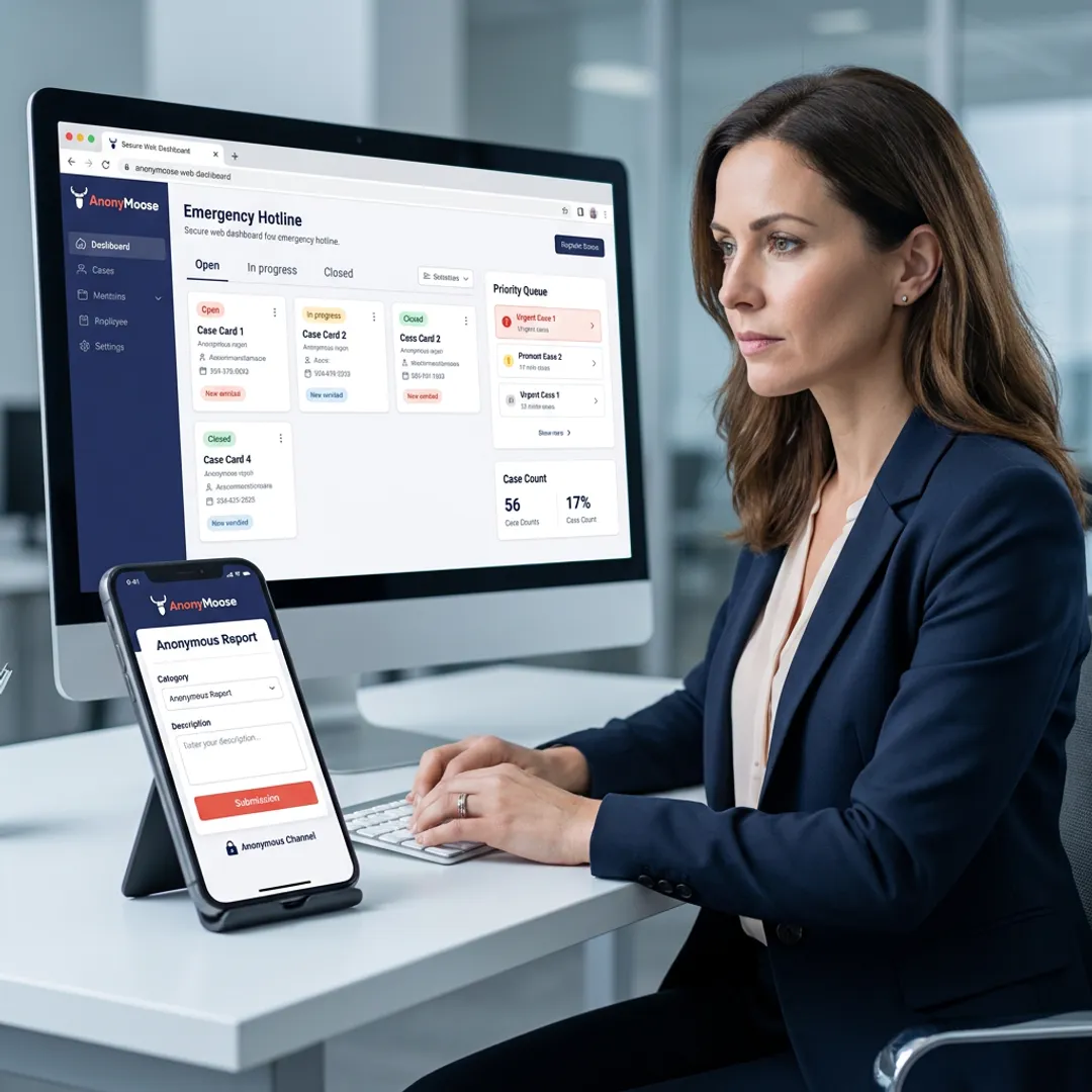Secure employee hotline case management workflow
